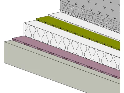Warmdach mit extensiver Begrünung