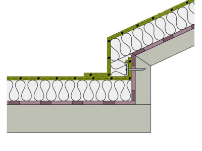 Steildach mit Abdichtung