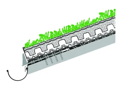 Steildach mit Begrünung - Schrägdachbegrünung