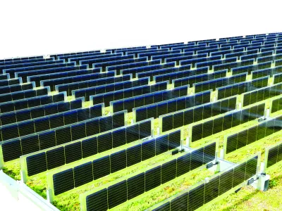 Energiegewinnung auf Gründach
